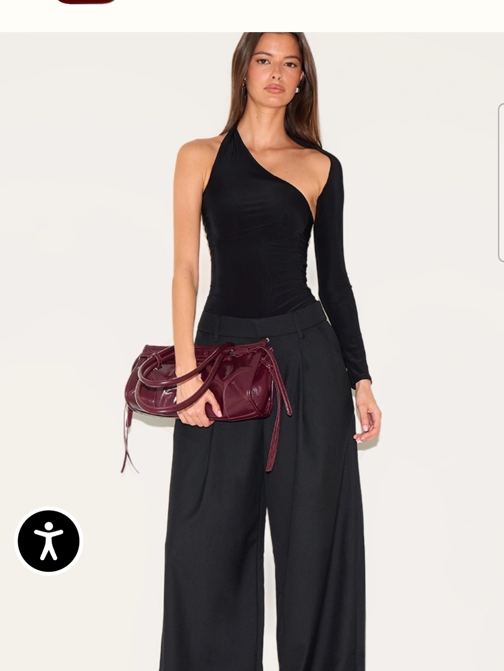 PrettyLittleThing One-Shoulder Black Long-Sleeve Bodysuit - Picture 3 of 8